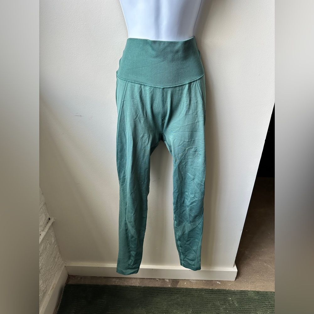 All in Motion Womens Contour Flex Ribbed 7/8 Turquoise Leggings Size Small
